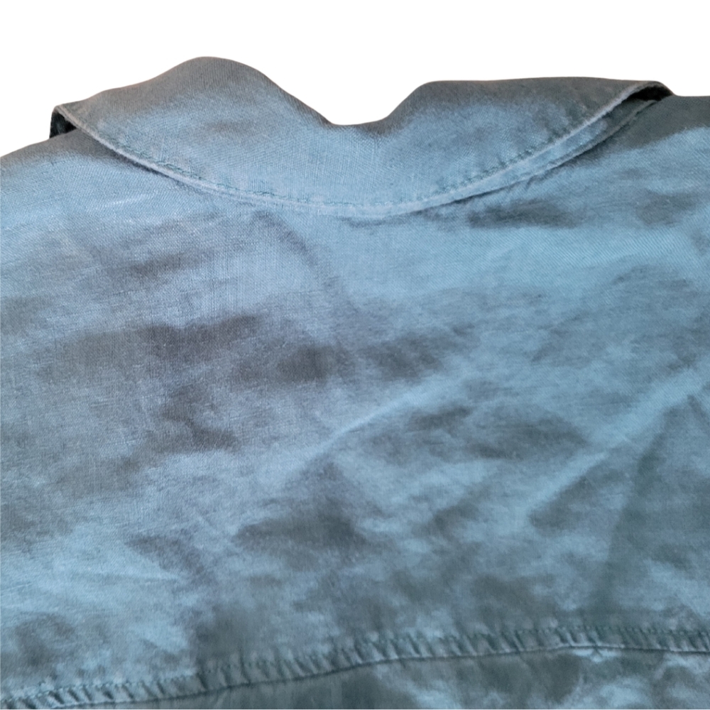 Athleta 100% Linen Wrap Crop Blouse Size 1X - Picture 7 of 9